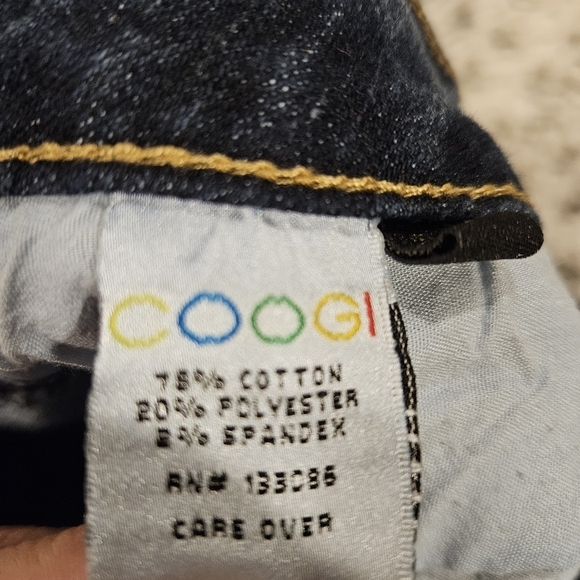 COOGI SZ 13/14 Gold Embroidered Stretch Flare Med Wash Blue Jeans Streetwear - Picture 7 of 13